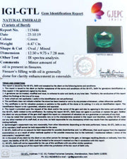 7.19 Ratti Natural Panna Stone with Govt. Lab Certificate (56610)